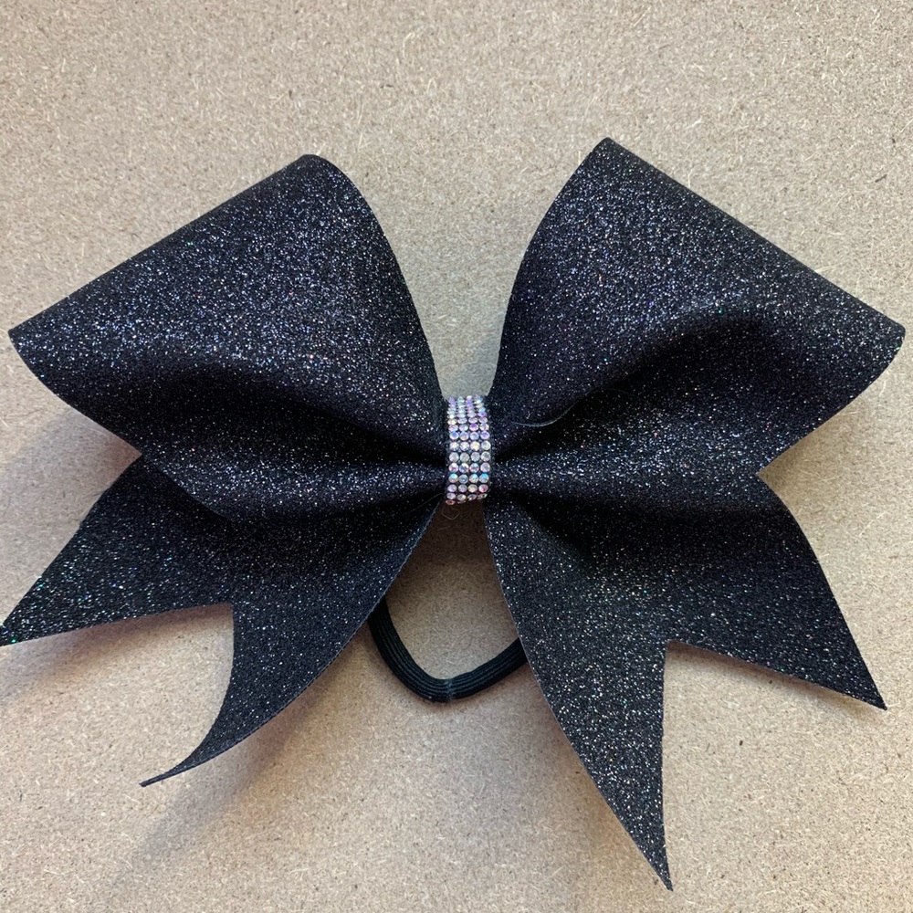 Black Sparkle Cheer Bow